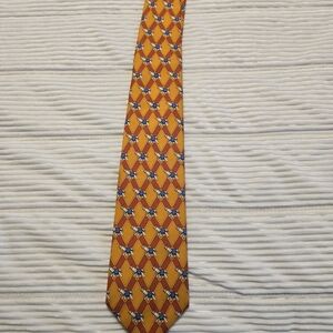 Brooks Brothers Orange and Blue Patterned Tie
